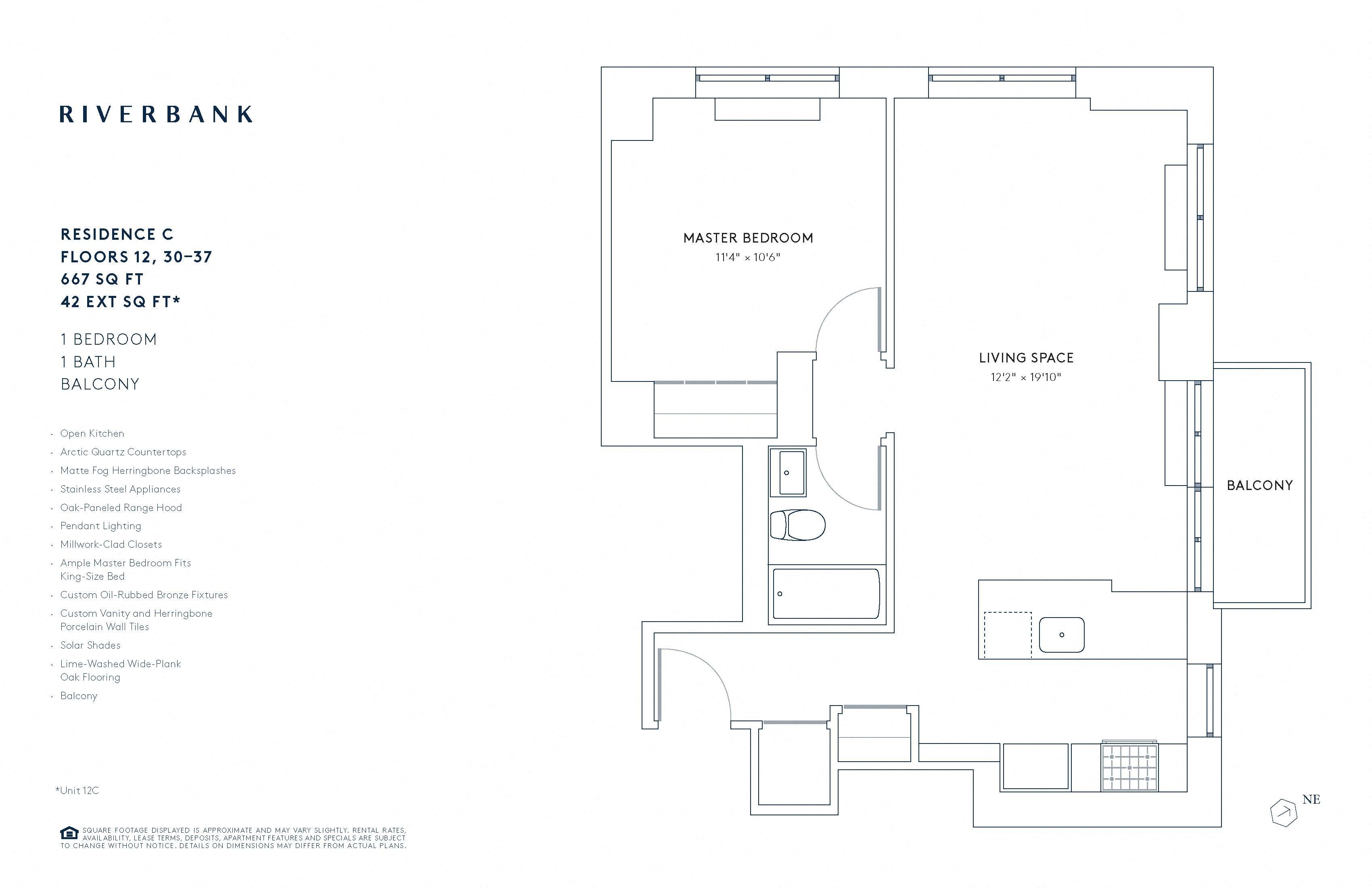 Floorpan image of Unit 12C